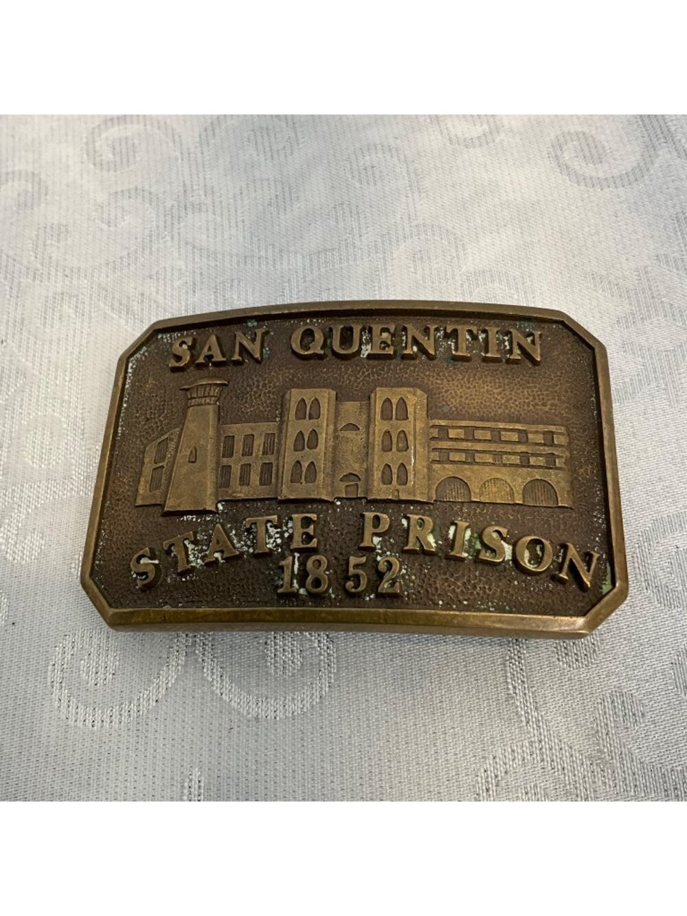 Vintage San Quentin State Prison 1852 Brass Belt buckle Corrections Guard CO-019
